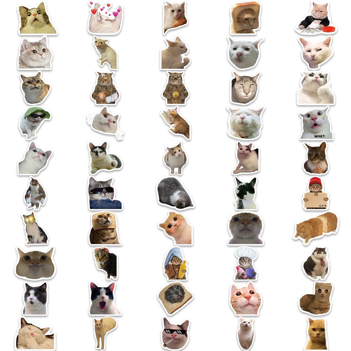 50/100pc Funny Cat/Puppy Meme Sticker Pack For Pets Lover. Vinyl Waterproof Stickers for Book Phone Laptop Water Bottle. Fun Craft Stickers for Scrapbooks, Planners, Gifts and Rewards. Cute Gifts for Girls Kids Teens Adults.