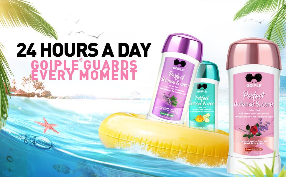 Goiple Invisible Dry Antiperspirant Deodorant Rose Scented Perfect Defense Care Hypoallergenic 48 Hours Color Protection Sensitive Flower