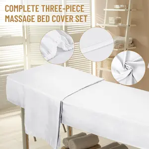 12 Pcs 4 Sets Premium Microfiber Massage Table Sheet Set, Include Massage Table Cover, Massage Fitted Sheet, Massage Face Rest Cover for Beauty Salon Spa Hair Salon