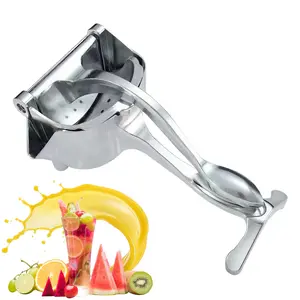 Aluminum portable manual juice extractor - A citrus and fruit juicer for oranges, lemons, etc. Durable kitchen tool that can be washed in the dishwasher and easy to clean extractor