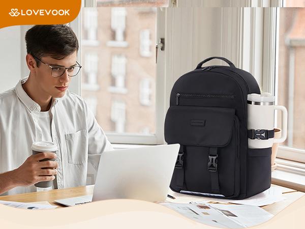 LOVEVOOK School Backpack for Teen Girls，Casual School Backpack 14-18 Teenage 15.6-16 Inch Laptop Bookbag, Cute Big Student Laptop Backpack for College Women Middle High School Travel Daypack, black