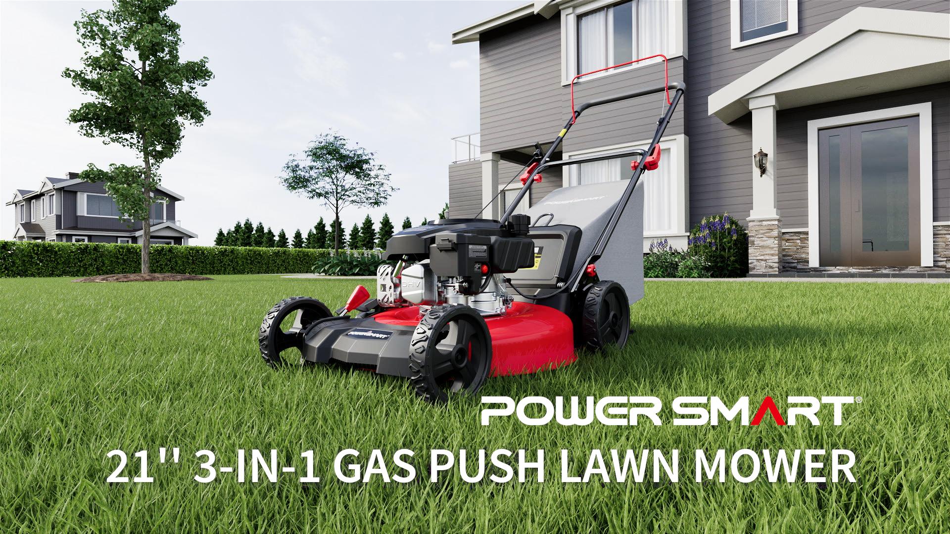 PowerSmart Gas Lawn Mower 21-Inch 144 cc OHV Engine 3-in-1 Push Mower with Bagging,Great for Lawn Business(DV8621P), reel mower, fly mower, rc mower