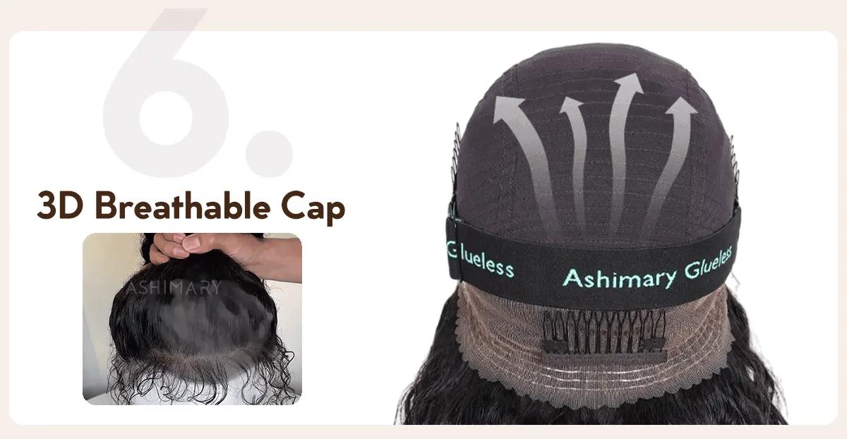 [Free Upgraded] Water Wave Invisi Strap Snug Fit Ashimary Hair 360 Transparent Lace Frontal Bleached Knots Pre Cut Lace Wig With Drawstring 100% Human Hair Wig SpringStatements