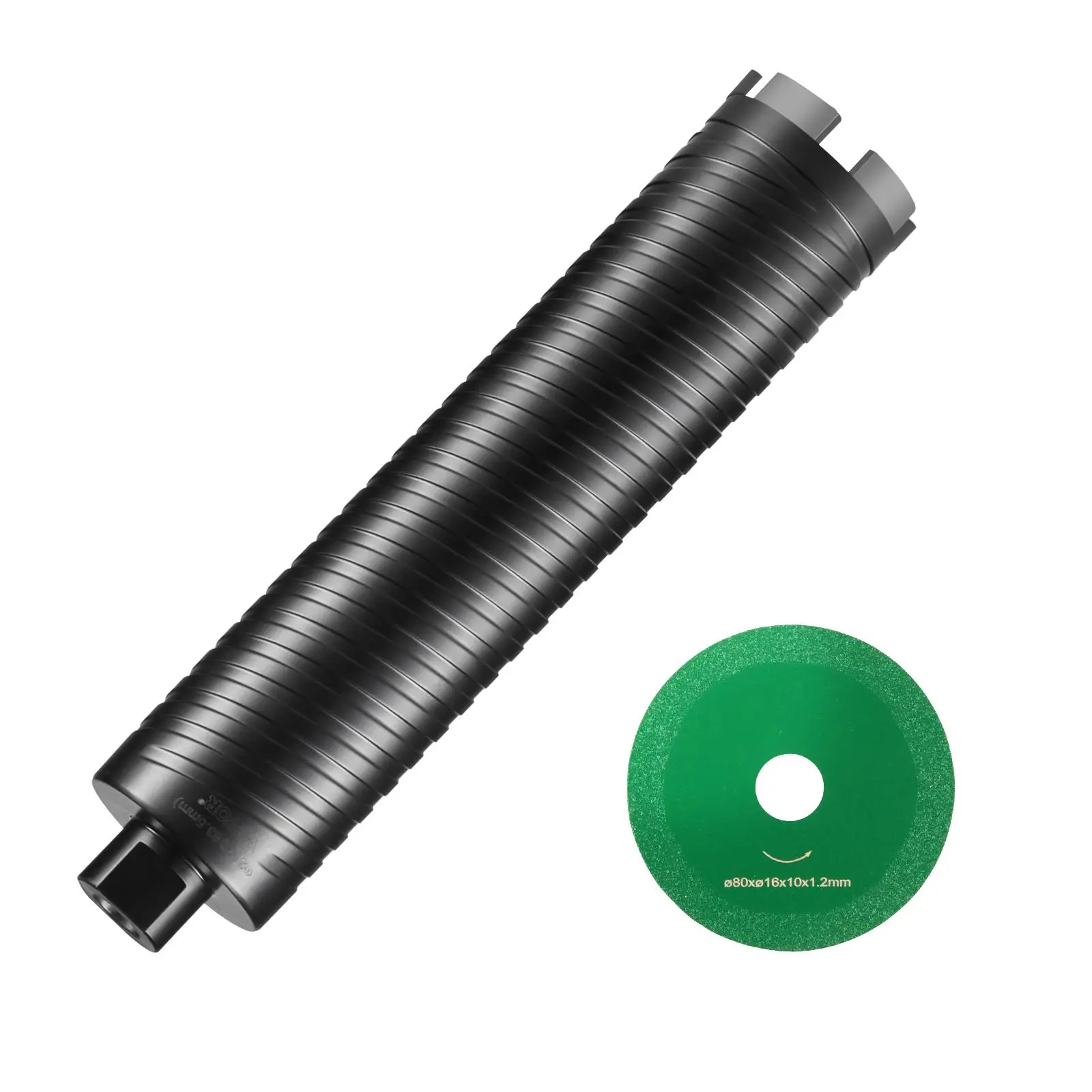 【summerfinds】VEVOR Core Drill Bit, 2.5" Wet/Dry Diamond Core Drill Bits for Brick and Block, Concrete Core Drill Bit with Pilot Bit Adapter and Saw Blade, 9.5" Drilling Depth, 5/8"-11 Inner Thread, Laser Welding