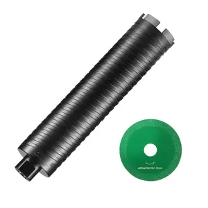 【Summervibes】VEVOR Core Drill Bit, 2.5" Wet/Dry Diamond Core Drill Bits for Brick and Block, Concrete Core Drill Bit with Pilot Bit Adapter and Saw Blade, 9.5" Drilling Depth, 5/8"-11 Inner Thread, Laser Welding