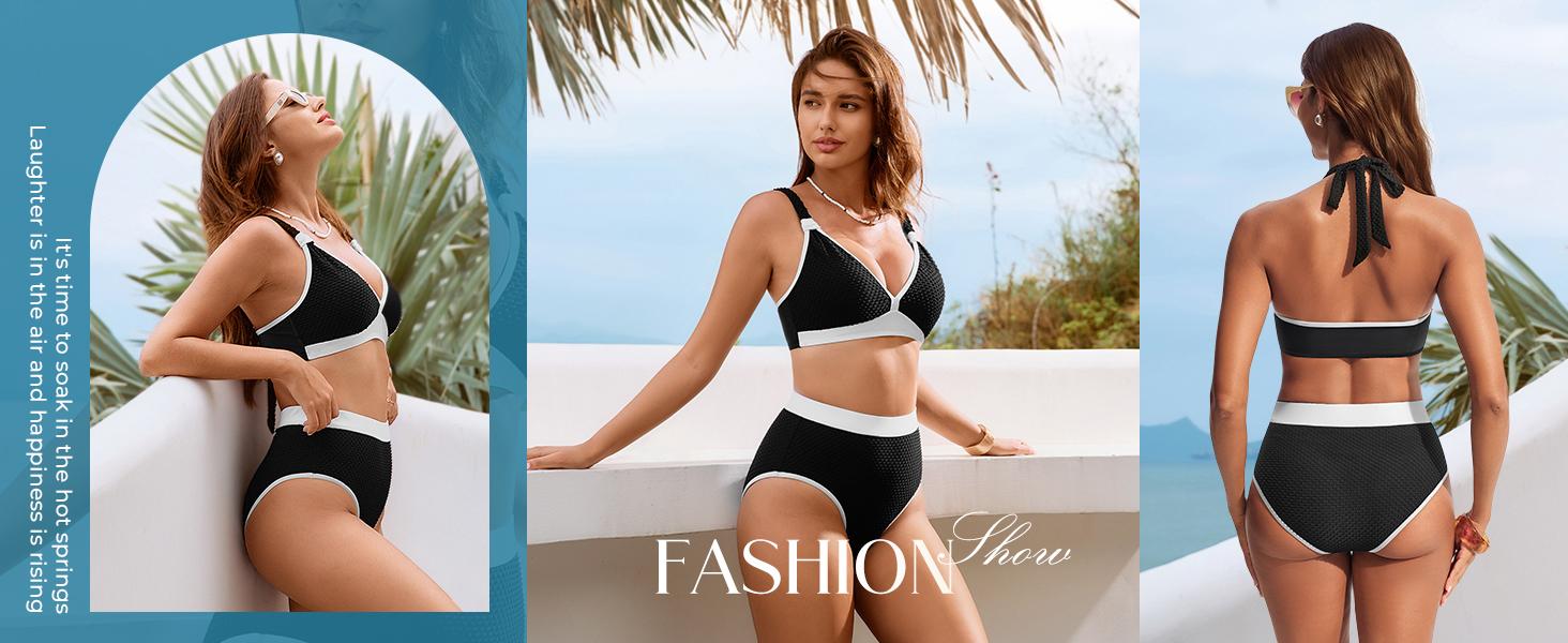 【S-XL】Hanna Nikole Popular Swimsuits, Womens Swimsuits, Textured Bathing Suit Tummy Control, Sexy Bikini
