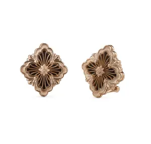 Pre-owned Buccellati OPERA TULLE PINK GOLD EARRINGS WITH ONYX