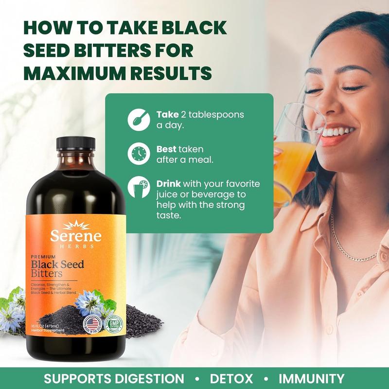 Serene Herbs Black Seed Bitters - Respiratory Health and Natural Wellness