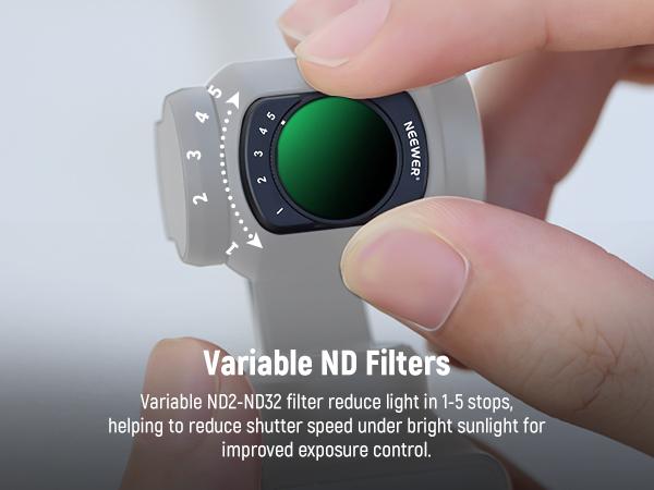 NEEWER FL-B09 Filter Set with 0.75x Wide Angle Lens for DJI Osmo Pocket 3, CPL, Variable ND2-ND32 & Black Diffusion 1/4 Filter Kit for Vlog, Travel Filming & Content Creation