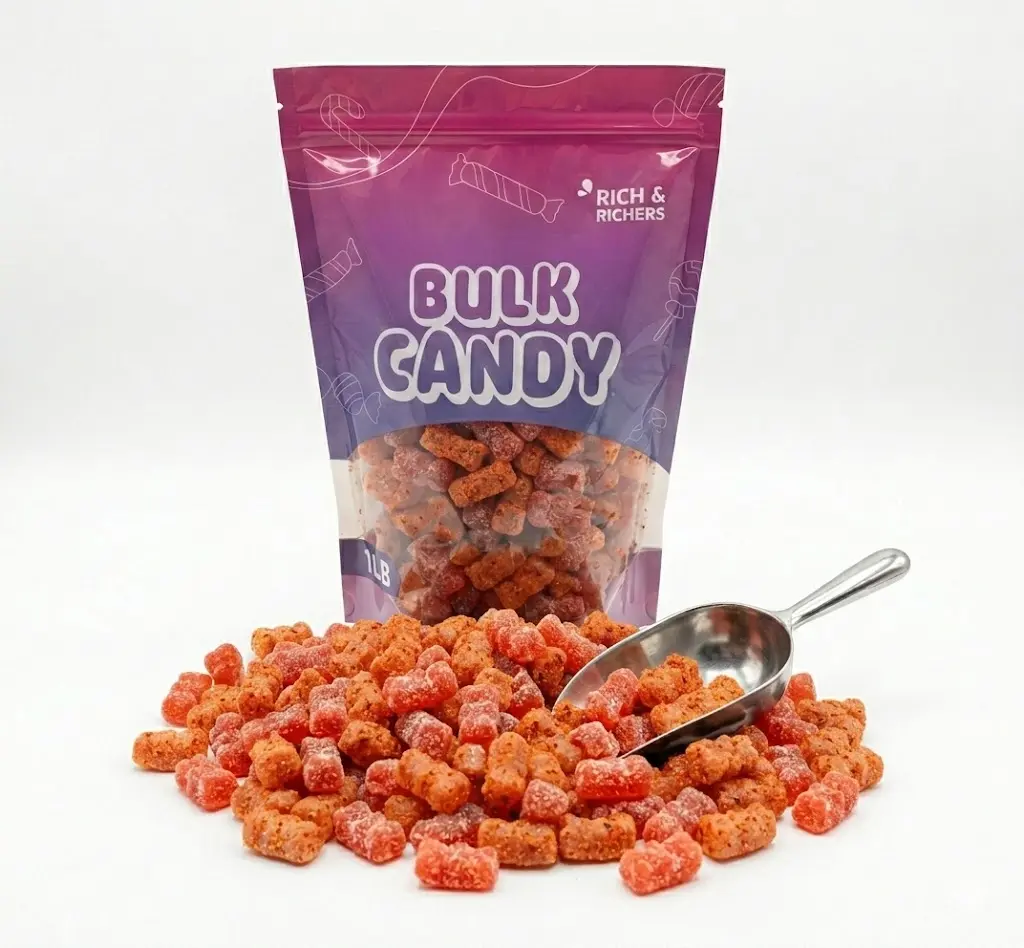 1 LB Jovy Spicy Chamoy Gummy Bears – Authentic Mexican Pica Pica Candy – Dulces Enchilosos Chili Lime Gummies – Bulk Tangy Spicy Bag