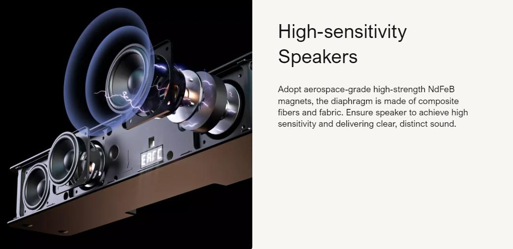 ULTIMEA 5.1ch Virtual Surround Soundbar with Subwoofer, 320W Home Theater Surround System with Adjustable Speakers & Subwoofer, TV Speaker Soundbar, Sound Bar for Smart TV, Bluetooth 5.3, App Control, Easy Setup, Poseidon D50 Audio