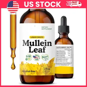Mullein Leaf Herbal Extract Drops with Echinacea | Verbascum Thapsus Liquid Herbal Supplement, Alcohol-Free Glycerin Tincture | Vegan Plant-Based Herbal Drop Supplement, Natural Ingredient Formula, 2 fl oz Bottle | mullein plant extract drops, Supplements