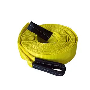 2"  Heavy Duty Recovery Tow Strap with Protective Loop Eyes Towing