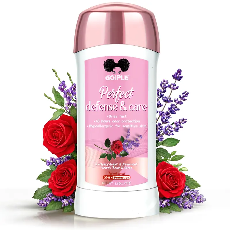 Goiple Invisible Dry Antiperspirant Deodorant for Adults - Rose Aroma Floral Fragrance, 48h Sweat Control, Sensitive Skin Safe, Hypoallergenic, Color Protection, Gentle Nourishing Body Care Cosmetic