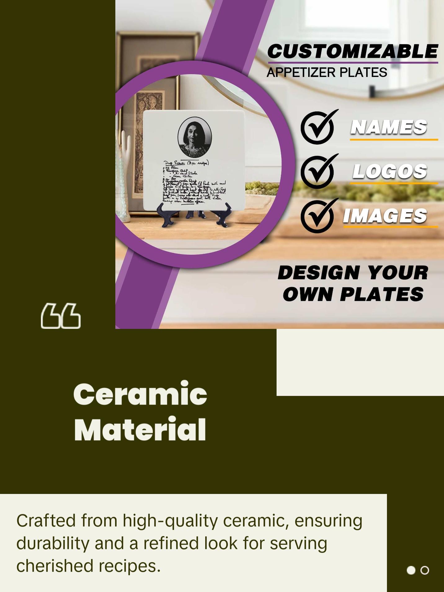 Custom Handwriting Recipe Platter, Handwritten Recipe Gift, Keepsake Family Recipe, Custom square plate, Grandma Gift, Mother's Day, Memorial gift Ceramic