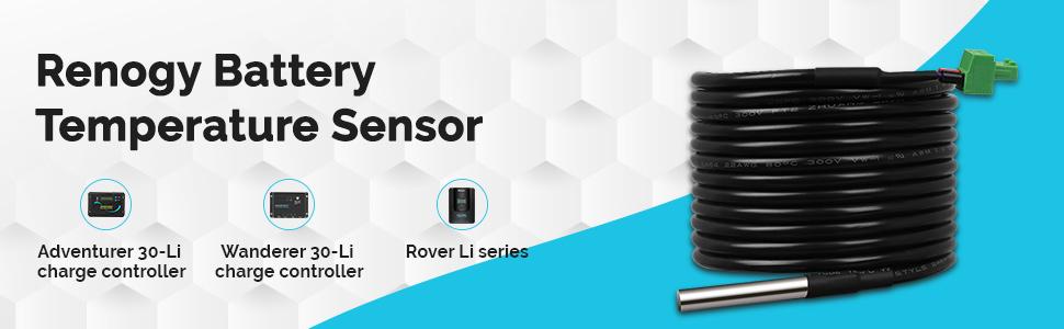 Renogy Temperature Sensor Battery Solar 118 0.03, Compatible Adventurer/Rover Charge Controllers