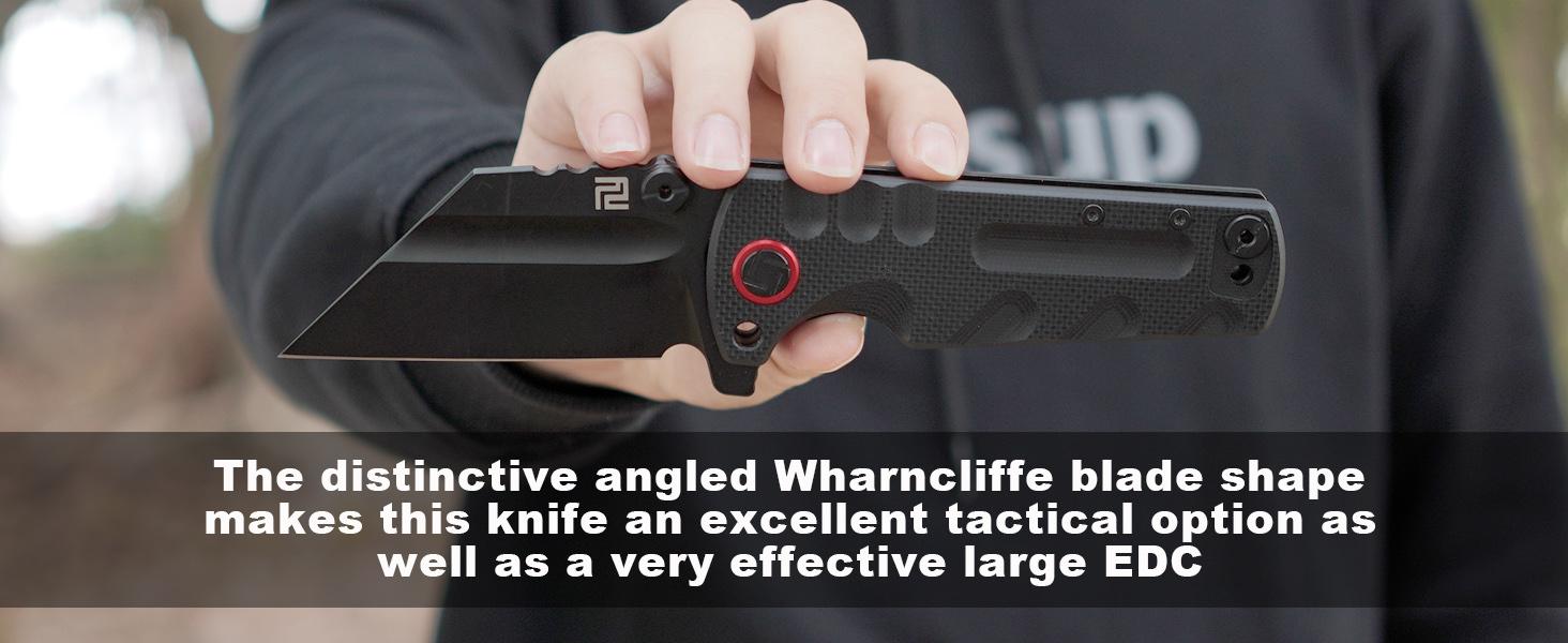 Artisan Cutlery Proponent Tool Knife D2 Steel Black PVD Blade, Black G10 Handle, Tactical Equipment for Man Outdoor Camping and Christmas gift