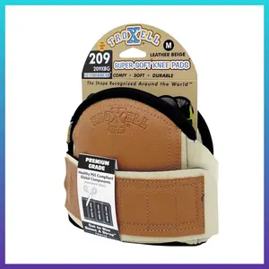 TROXELL USA SuperSoft Leatherhead Kneepads - (LaTROXELL USA 209LBKG Super-Soft Leatherhead Brown Knee Pads Large Size Comfortable Adjustable Washable Perfect for Various Applicationsrge Size / Bagged in Pairs)