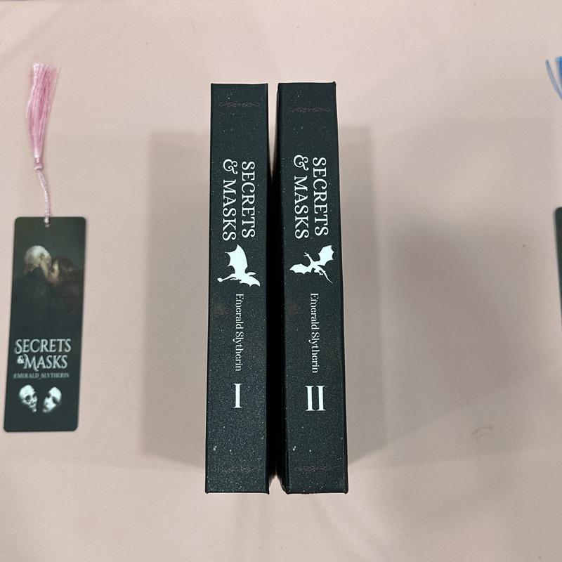 Secrets and Masks by Emerald_Slytherin Complete 2-Volume Hardcover Set - Deluxe Collector’s Edition with Metal Corners & Free Bookmarks - Dark Romance Fanfiction