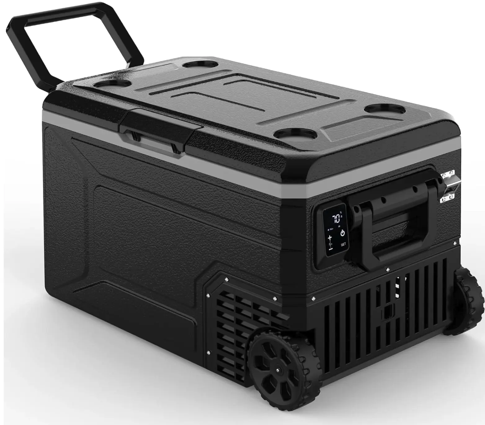 Antarctic Star Dual Zone Portable Car Refrigerator - 12/24V DC & 100-240V AC, 42/53/68QT Beverage Cooler with Wheels+Handle Move, Advanced Compressor Tech, Insulated Shell, Fast Cooling to -4°F~68°F, Mini Refrigerators for Camping, Travel, Advanced Compre