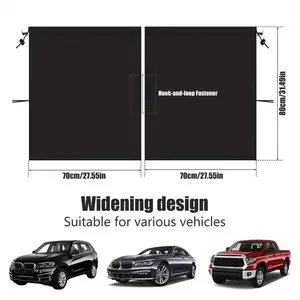 Adjustable Universal Car Privacy Blackout Curtain Set, Auto Sunshade for Travel Sleeping Camping Car Accessory