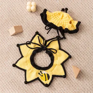 Pet Accessories Dog Cat Hat&Collar Set Little Bee Cute Comfortable Costume D00068