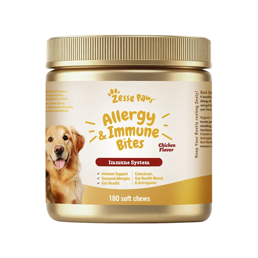 Allergy & Immune Bites180  Soft Chews-zesse paws , Daily Gut Probiotic & Immune System Support, Seasonal Itchy Skin & Hot Spot Relief Supplement, All Breeds Puppy Senior dog is human multivitamins