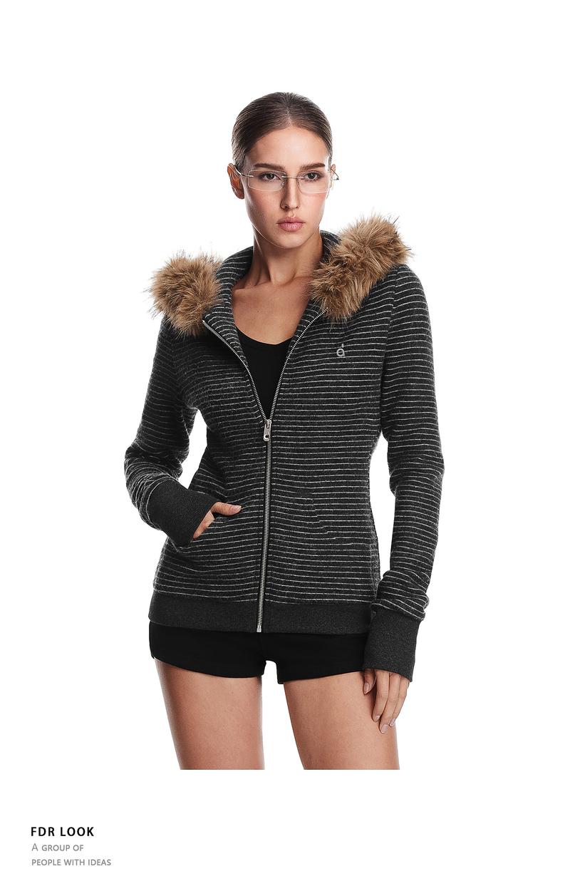 FDR Cozy Striped Fuzzy Hoodie with Faux Fur Collar Zip-up Oversized / Slim Sweater Oversized Fit Long Sleeve Fall / Winter Casual Womenswear Coats Outerwear Tops Jackets Sweatshirt #valentinesday #tiktokshopjumpstartsale #valentinesdaygift