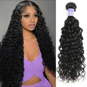 [UDesire] Water Wave Bundles Human Hair 10-26Inch Water Wave Bundles 16A Brazilian 100% Unprocessed Virgin Human Hair Wet and Wavy Bundles Double Weft Water Curly Weave Natural Black