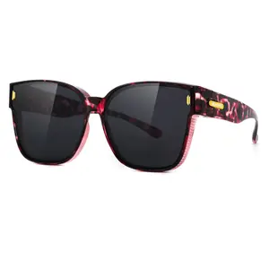 Meeloog Polarized Fit Over Glasses Sunglasses for Women Men, Oversized Square Fitover Shades UV400 for Driving ST0092