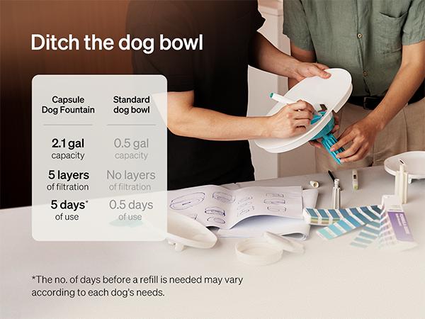 PETLIBRO Dog Water Fountain: 2.1Gal automatic dispenser for medium to large dogs, anti-splash design, ultra-quiet, and easy to clean