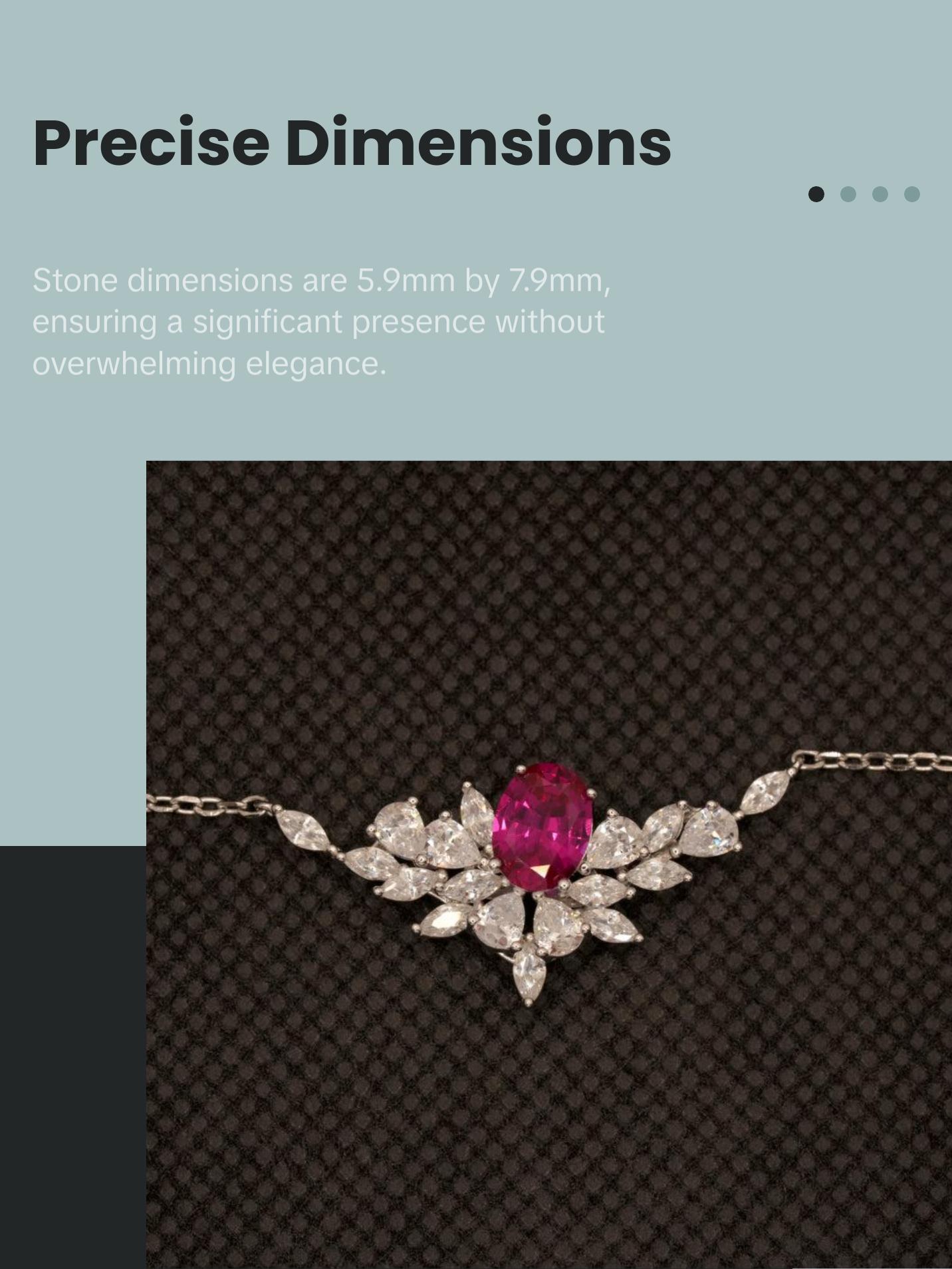 1.56ct Lab-grown Ruby / Sapphire Silver Necklace - Tilted wings Style