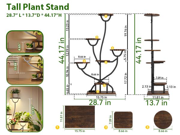 Plant Stand Indoor with Grow Light Corner Shelf for Living Room & Balcony Modern Design Sturdy Structure Perfect for Small Plants & Greenery