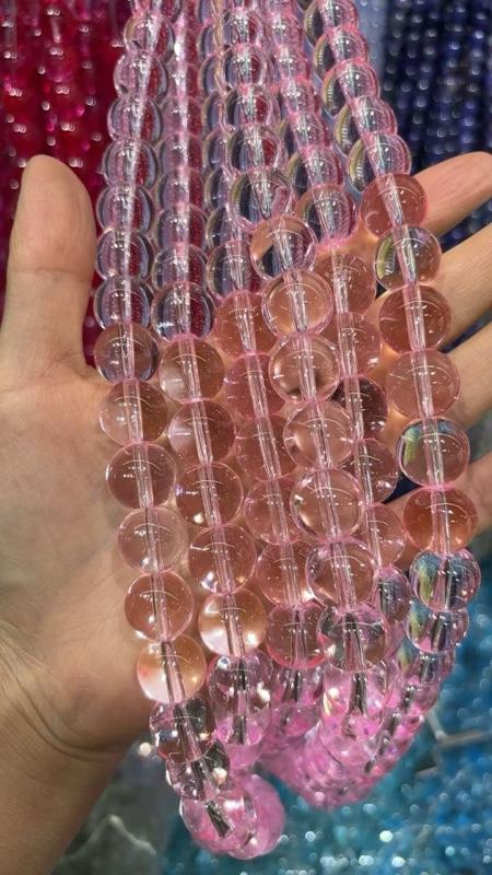 【A001 】DIY 14mm 40pcs Glass Beads Regular Crystal Beads Natural Semi-finished Versatile Bracelet Necklace Making Beads Making