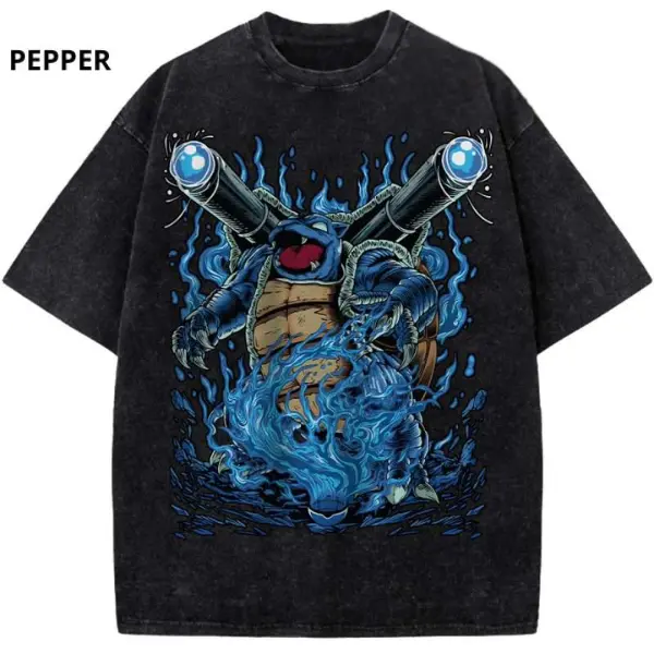 Blastoise Shirt, Anime Shirt, Graphic T-Shirt- Unisex Menswear & Womenswear - Streetwear Tops - Casual Cotton Crewneck Shortsleeve Tshirt