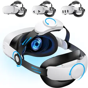 BEBONCOOL VR Head Strap Replacement for Quest 2 & 3 – Adjustable Comfort Fit Headband with Precision Dial, 180° Flexible Top Strap, Flip-Up Design, Soft Breathable Cushion, Interchangeable Connection Kits & Cleaning Cloth Included