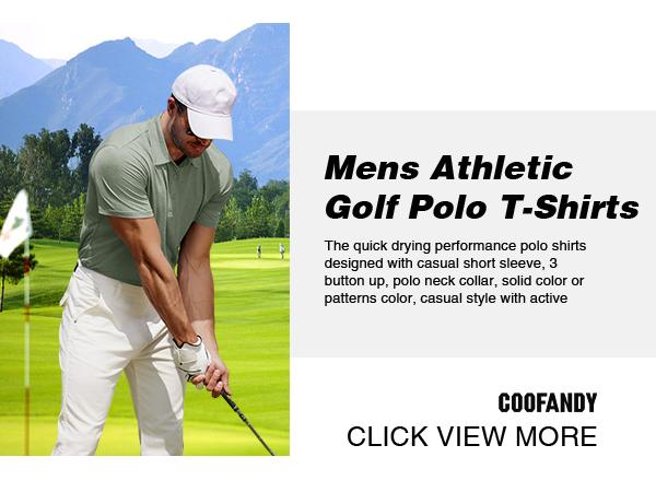 COOFANDY Men's Polo Shirt Golf Dry Fit Performance Short Sleeve Moisture Wicking Athletic Polo Collared Tennis T-Shirt