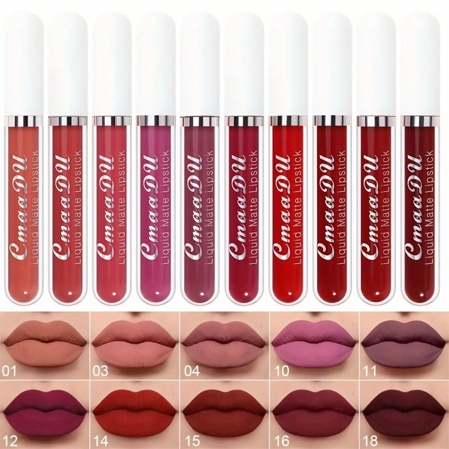Women's 10Pcs Liquid Matte Lipstick & Lip Gloss Kit Sets - Dark Deep, Bright Ruby, Sexy Brick, Mauve, Plum Red, Violet Purple Shades, 24-Hour Long-Lasting Waterproof Matte Stain Lip Products Makeup for Adults, Everyday Glam, TikTok Shop Back to School