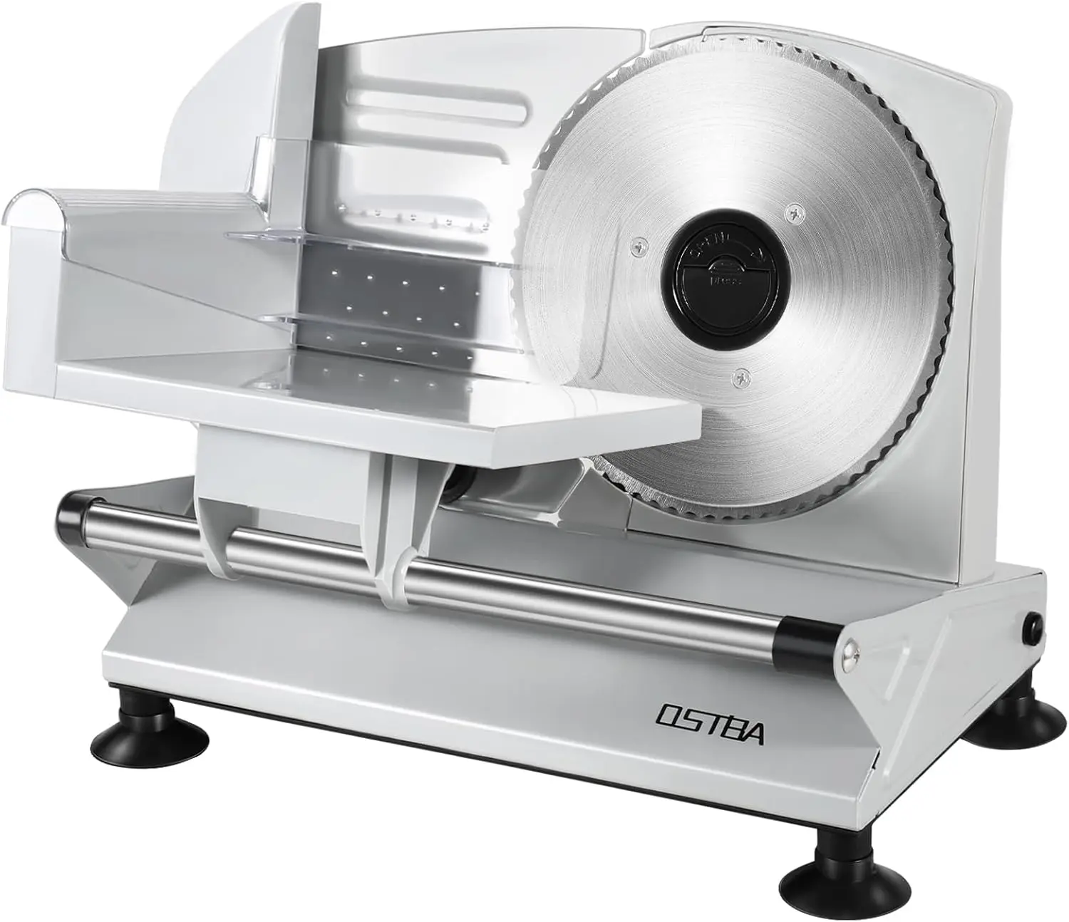 OSTBA Meat Slicer Machine for Home, Electric Deli Food Slicer with Removable 6.7” Stainless Steel Blades, 0-15mm Adjustable Thickness, Easy to Clean, 150W, Ideal for Cold Cuts, Cheese, Bread, Fruit,home essentials