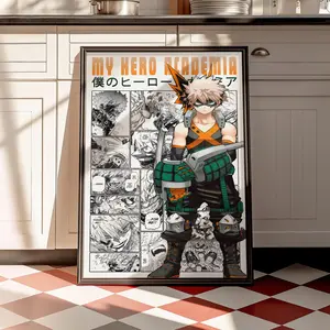 My Hero Academia Bakugo Poster, Katsuki Bakugo Character Print, Manga Room Decor, Anime Wall Art( Unframed - Print Only )