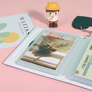 Small Photo Album Book with 32 Pockets, 3" Mini Pockets Photo Card Album, Kpop Photo Protector Sleeves for Home & Office & School, Gift Organizer