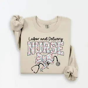 Flower Coquette Nurse Stethoscope Bow Sweatshirt & Tshirt, Labor and Delivery Nurse Shirt, Floral Nurse Bow Shirt, Cute Nurse Tee, Nursing School Menswear Black