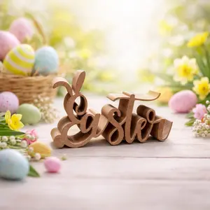 Easter Lettering Decor – Modern Easter Bunny Sign – Spring Home Decoration – Shelf or Table Easter Decor