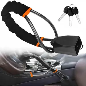 Steering Wheel Lock with 3 Keys Universal Anti Theft Car Device for Most Vehicles Trucks SUVs Vans Dashboard Security Deterrent Durable Construction Quick Installation