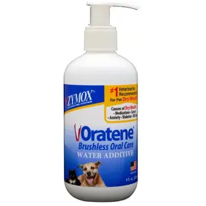 Zymox Oratene Brushless Oral Care Drinking Water Additive for Dogs & Cats, Plaque & Breath - 8 oz