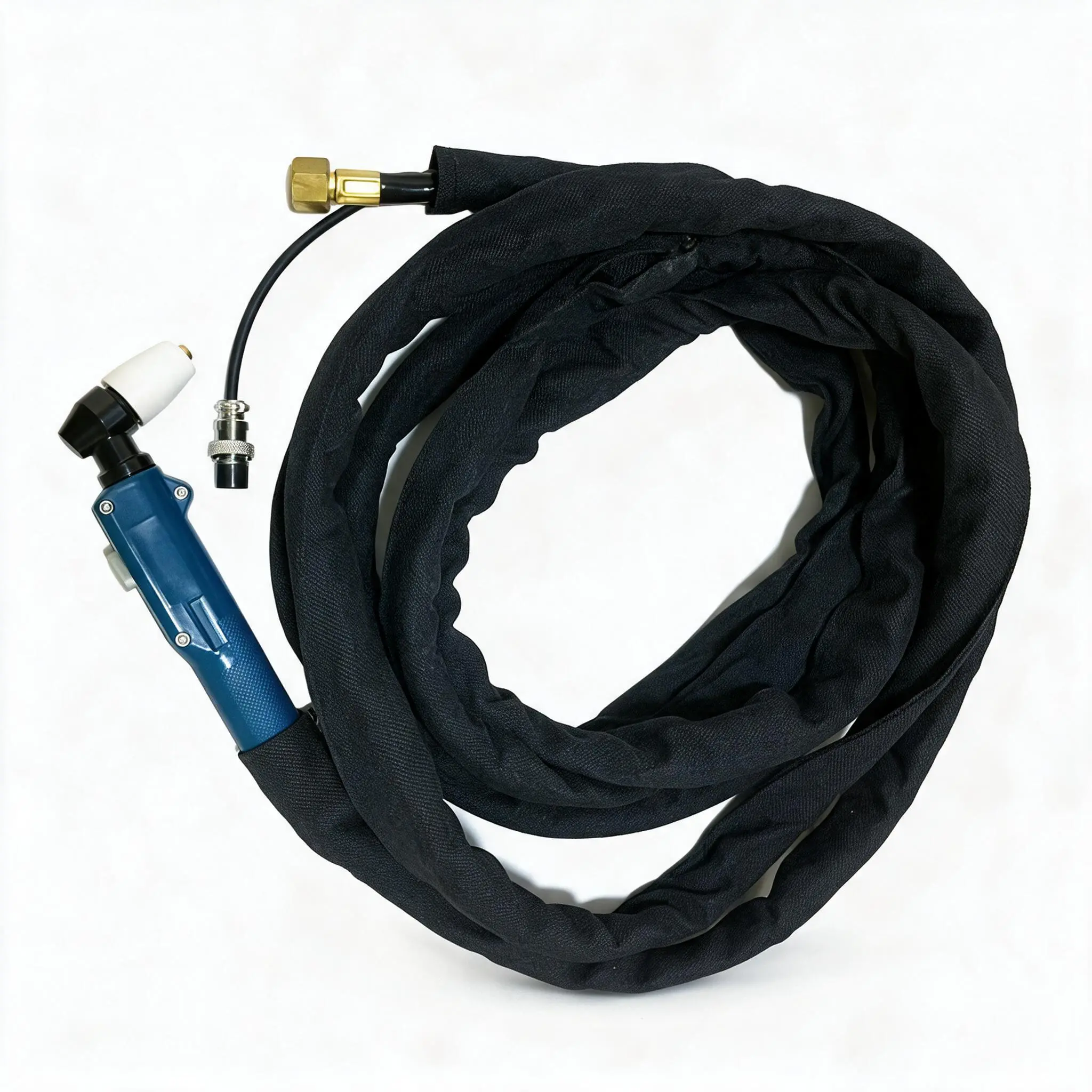 PT31D  5M  Plasma Cutting Torch with Blue Curved Head, Replacement for CUT50, Handheld Metal Cutting Torch for DIY, Repair & Workshop Use