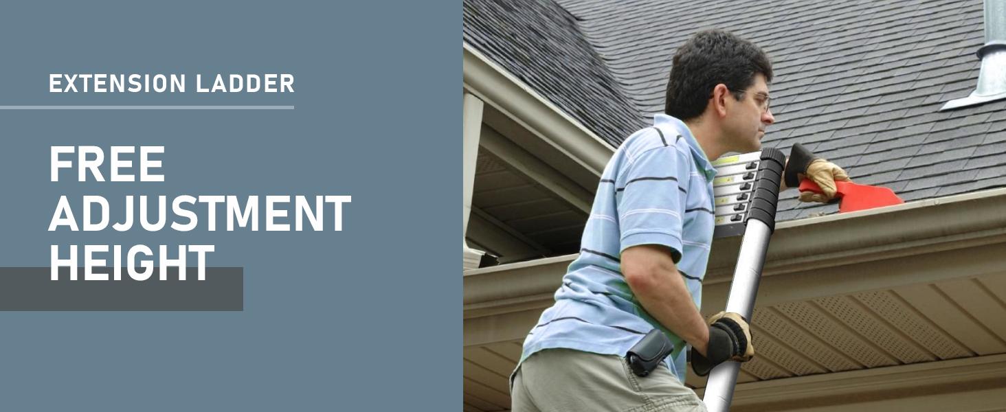 Telescopic extension ladder,aluminium one-touch telescopic folding with non-slip feet,portable multi-purpose indoor outdoor work ladder folding ladder collapsible extension,fathersdaygifts