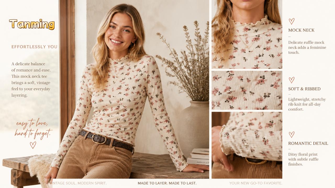 Styling inspiration for Women's Floral Knit Long-Sleeve Shirt