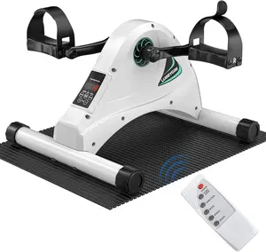 LUBBYGIM Mini Exercise Bike, Under Desk Bike Pedal Exerciser for Seniors & Physical Therapy, Electric Motorized Foot Pedal Machine for Arm and Leg Fitness, 6 Speed Levels