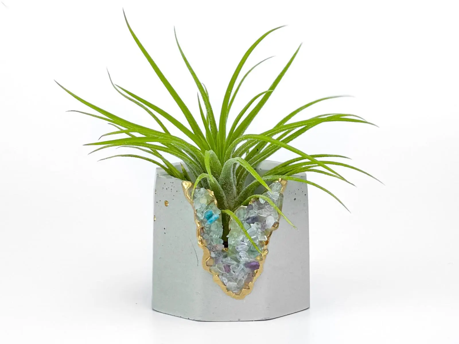 Succulent Pot Fluorite Crystal Planter Geode Air Plant holde